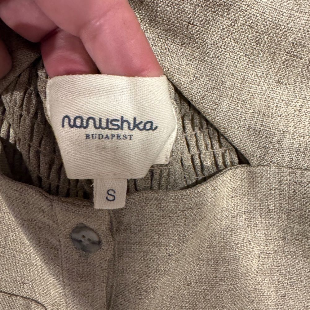 Nanushka Halter Neck Button-Down Maxi Dress Linen Size Small - Picture 4 of 6